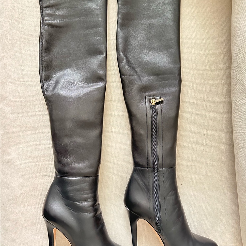 Jimmy Choo Stretch Lambskin Leather OTK Boots